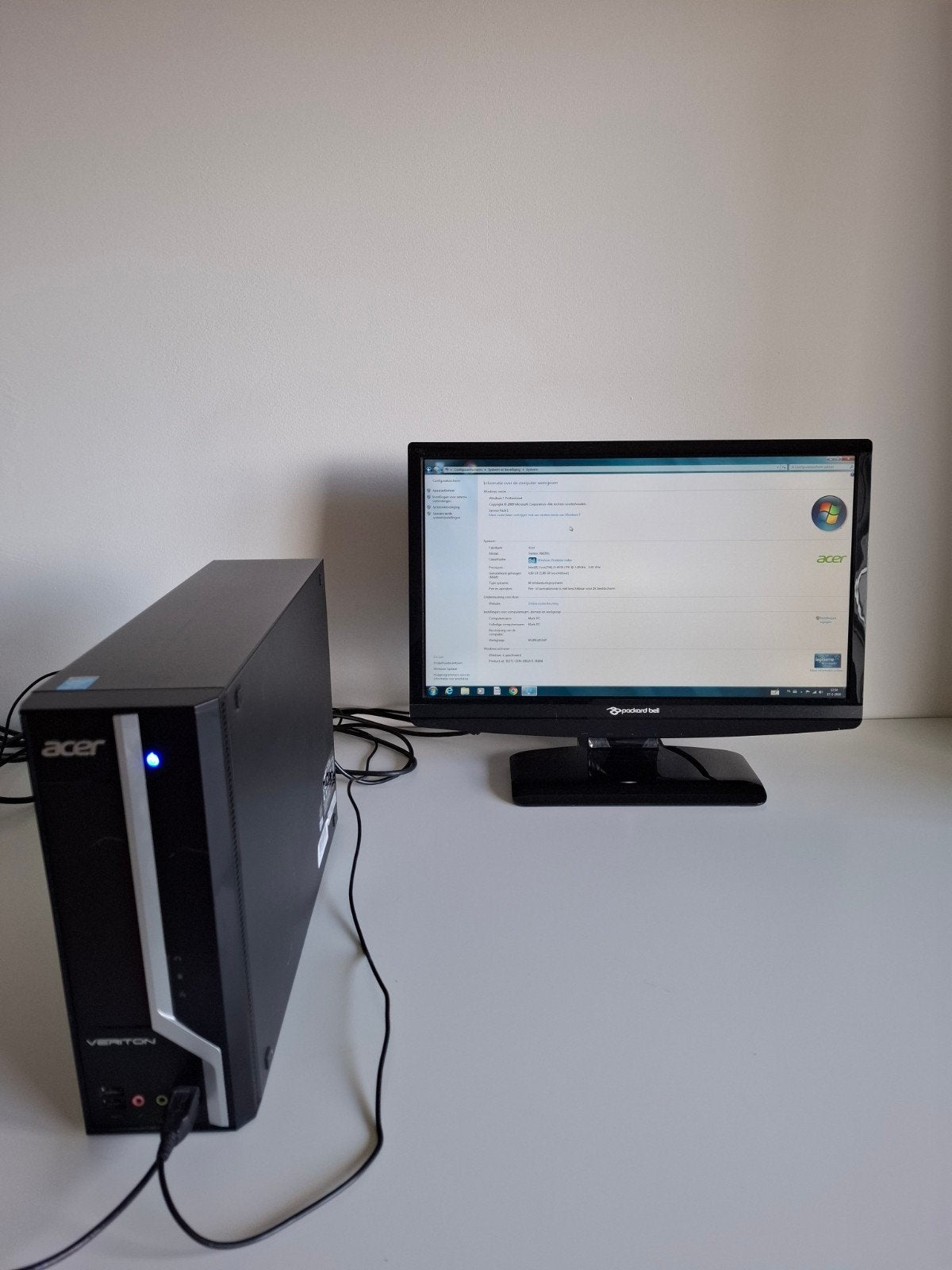 Pc desktop Acer Veriton + printer + muis, Computers en Software, Ophalen of Verzenden, Gebruikt, Met monitor, 3 tot 4 Ghz