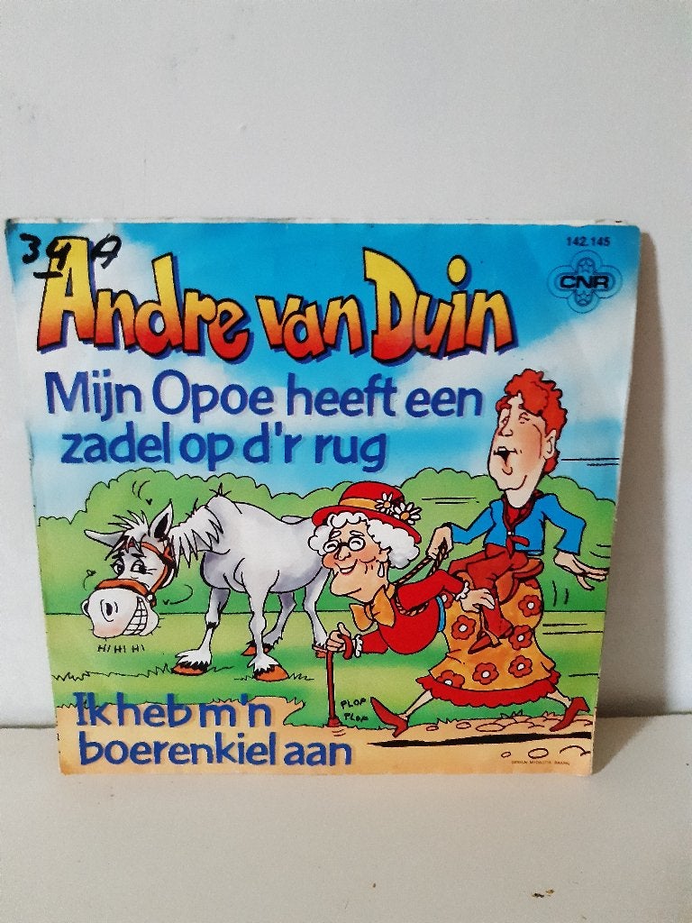 andre van duin -  m,n opoe heeft een zadel op d,r rug  d, Gebruikt, 7 inch, Ophalen of Verzenden, Overige typen