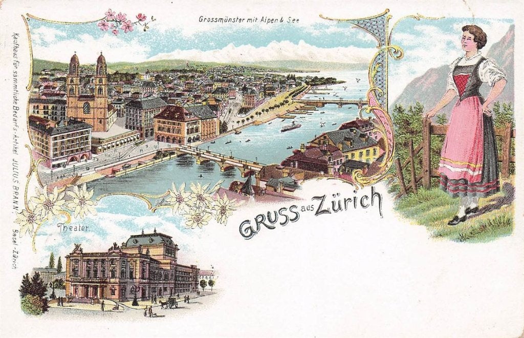 702-160-001 Zürich, Verzamelen, Ansichtkaarten | Buitenland, Verzenden, Voor 1920, Overig Europa