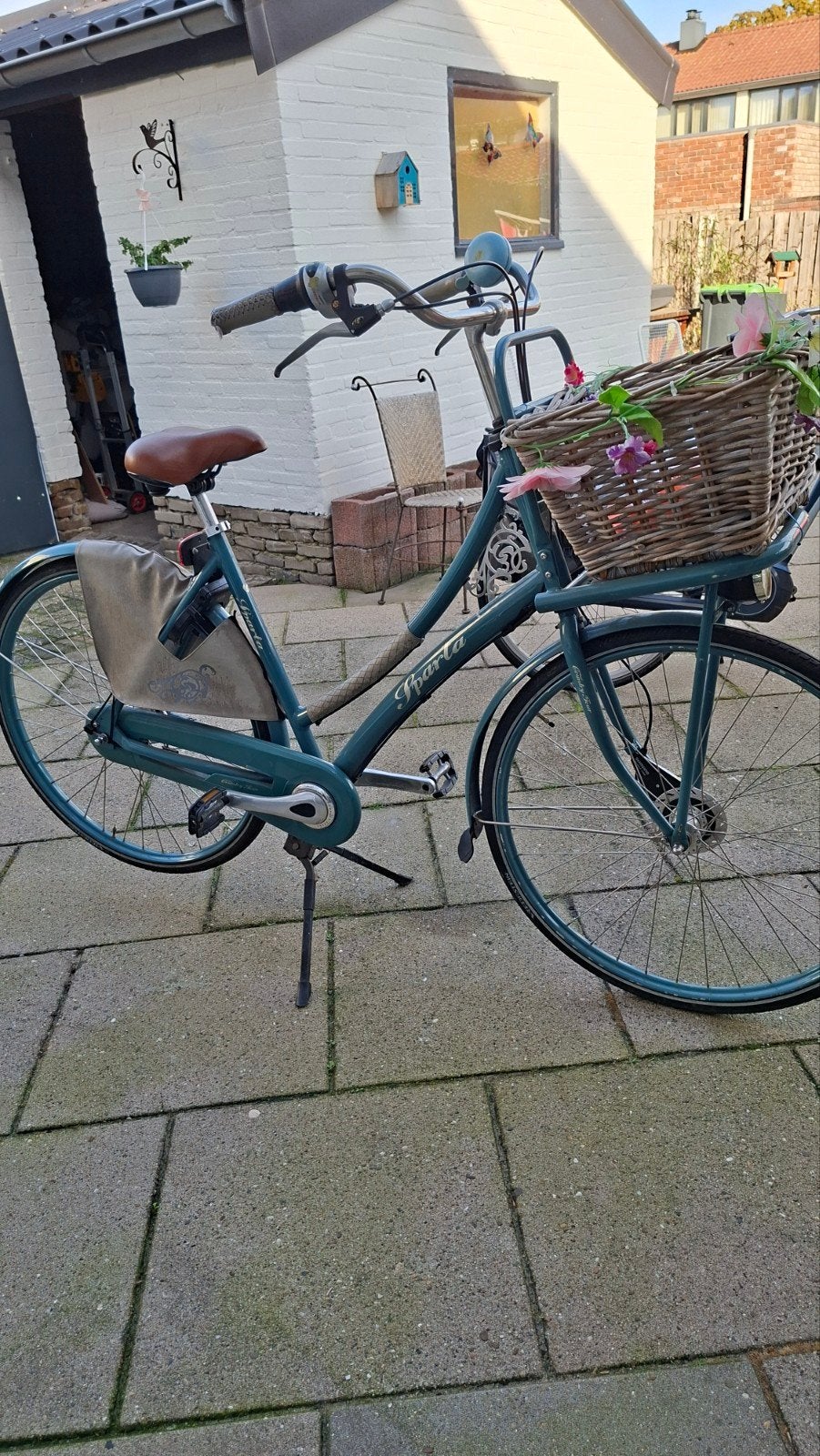 Sparta damesfiets met mand - Zo goed als nieuw, Ophalen, Sparta, 53 tot 56 cm, Velgrem