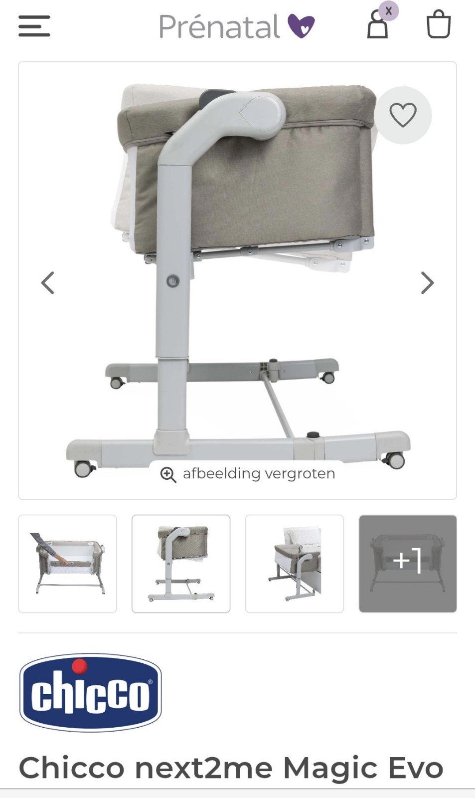Co Sleeper Chicco next2me magic evo, Ophalen, Zo goed als nieuw, Wieg