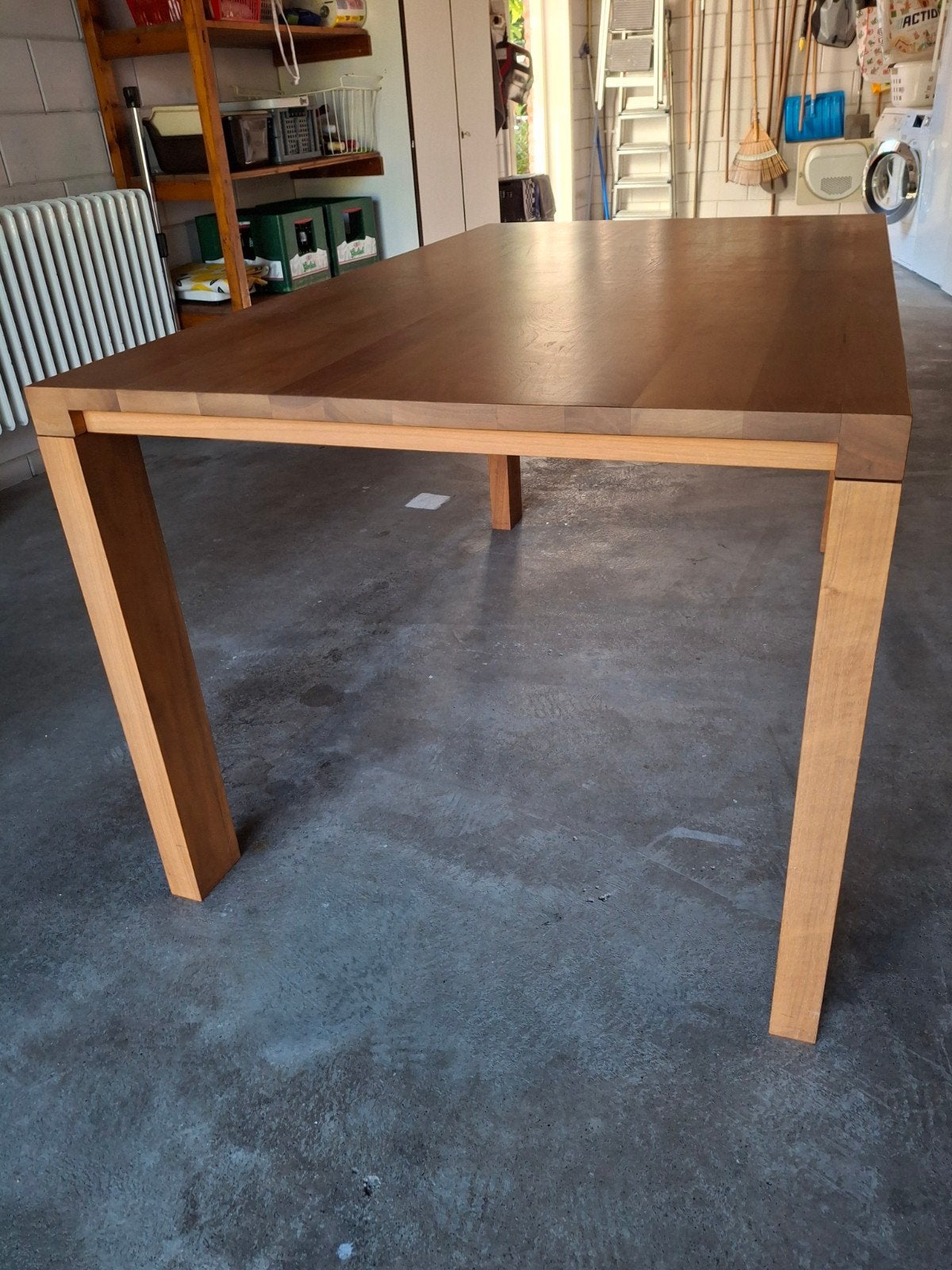 eetkamertafel notenhout 155x90 cm hoog 75, Ophalen, 50 tot 100 cm, Zo goed als nieuw, Vier personen