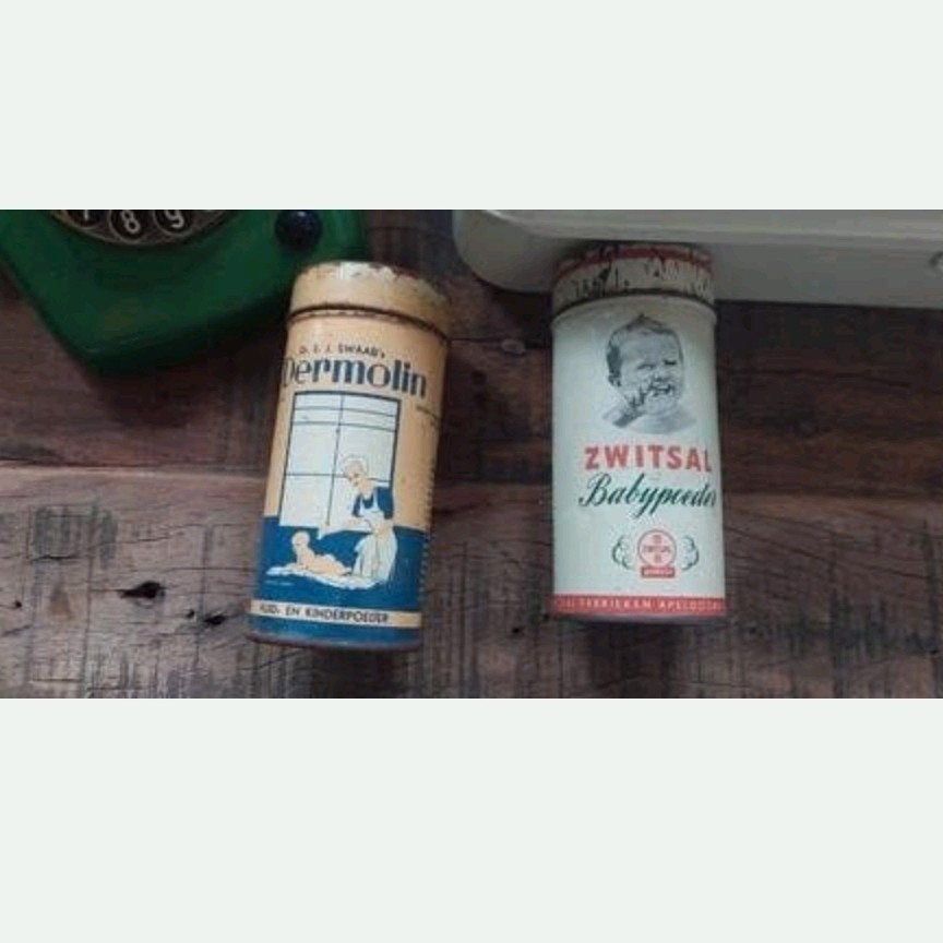 OUD Dokter SWAAB' S DERMOLIN HUID/-BABY kinder POEDER BLIKJE, Ophalen of Verzenden