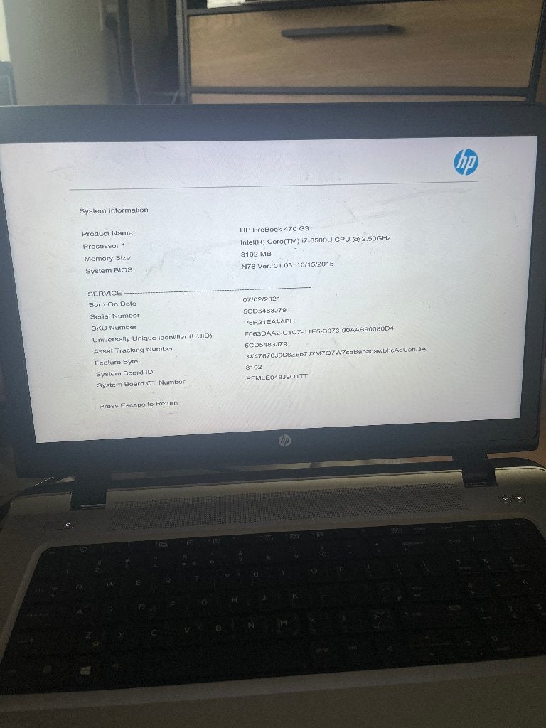 HP ProBook 470 G3 - i7-6500U, 8GB RAM, Gebruikt, 2 tot 3 Ghz, Qwerty, Verzenden