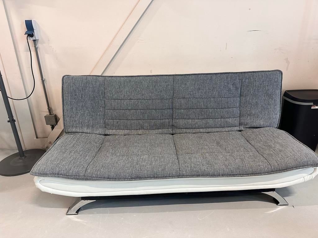 Comfortabele slaapbank - Grijs/Wit, Ophalen, Gebruikt, Tweepersoons, 180 cm