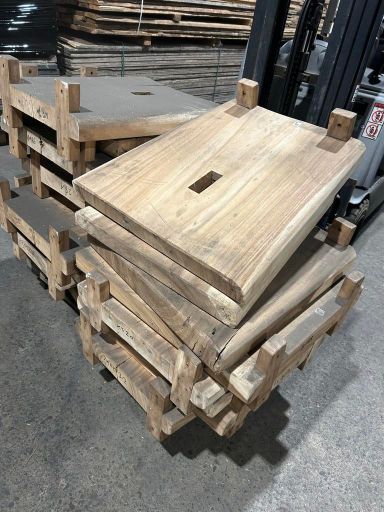 Houten blokken van Suar hardhout - ca. 30 stuks, Doe-het-zelf en Verbouw, Hout en Planken, Ophalen, Gebruikt, Overige typen, 50 mm of meer