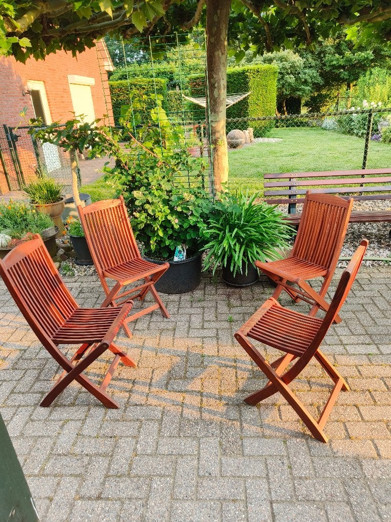 Inklapbare tuinstoelen, Tuin en Terras, Tuinstoelen, Ophalen, Zo goed als nieuw, Hout, Inklapbaar
