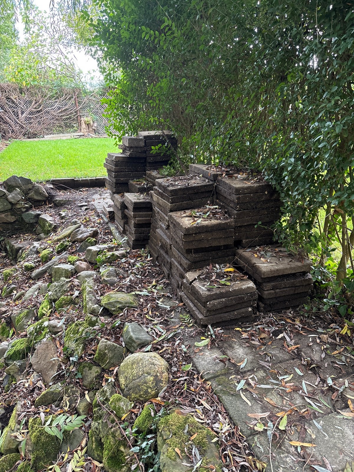 Gebruikte terrastegels - Ideaal voor tuinpad of terras, Tuin en Terras, Ophalen, Gebruikt, 10 m² of meer, Beton