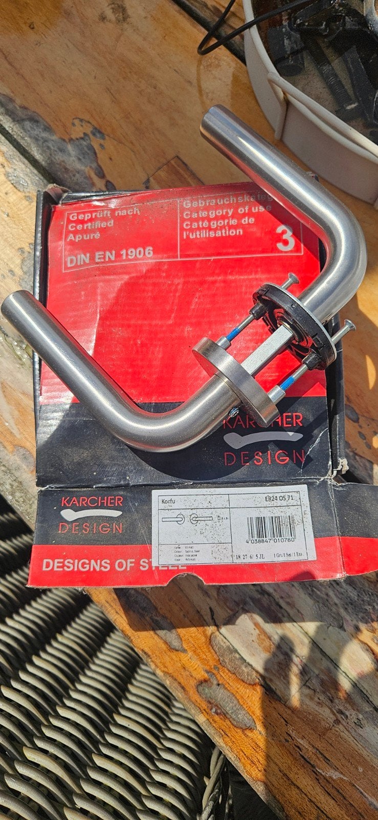 6 Karcher Design deurklinken Korfu - RVS, Ophalen, Nieuw, Rvs, Klink of Kruk