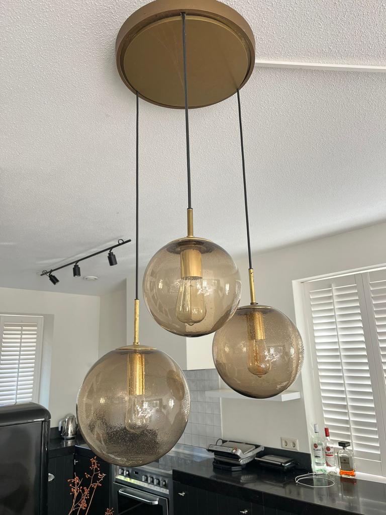Glashütte Limburg Cascade hanglamp - Vintage design, Ophalen, Gebruikt, Glas, 75 cm of meer
