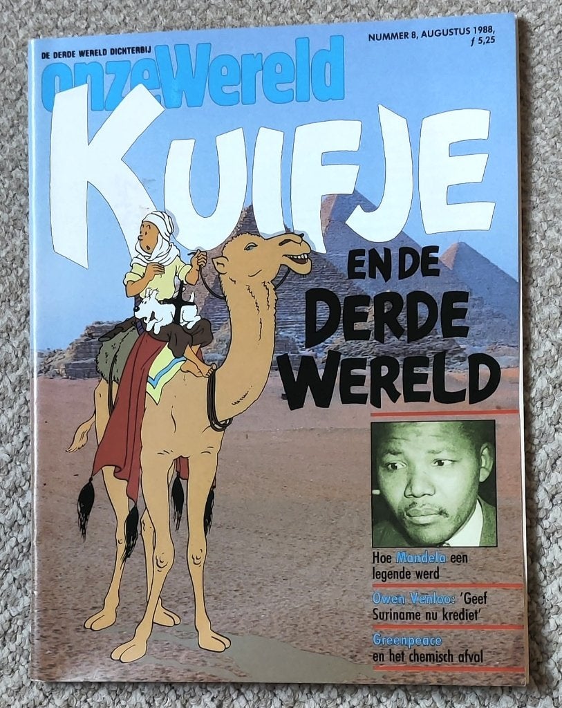 Kuifje en de derde wereld 1988 Uitgave Onze Wereld, Eén stripboek, Ophalen of Verzenden, Zo goed als nieuw