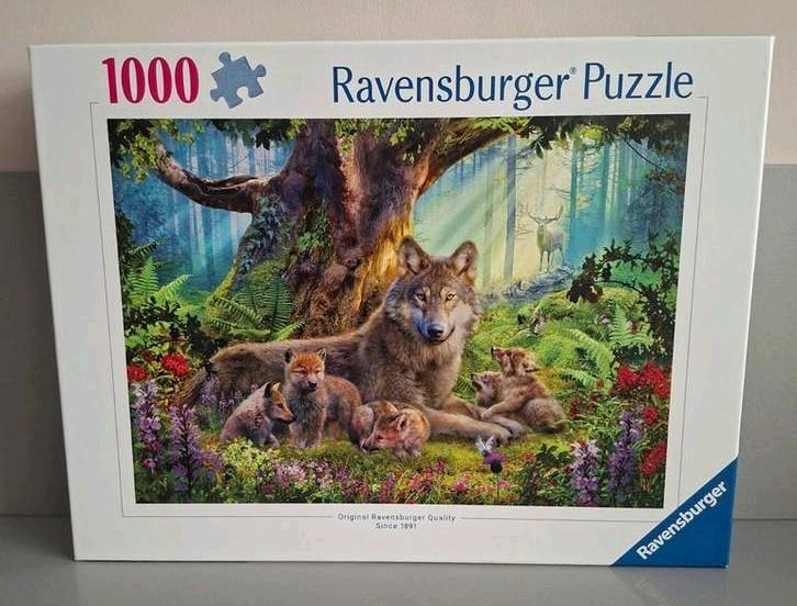 Ravensburger puzzel 1000 stukjes wolf met welpen, Ophalen, 500 t/m 1500 stukjes, Zo goed als nieuw, Legpuzzel