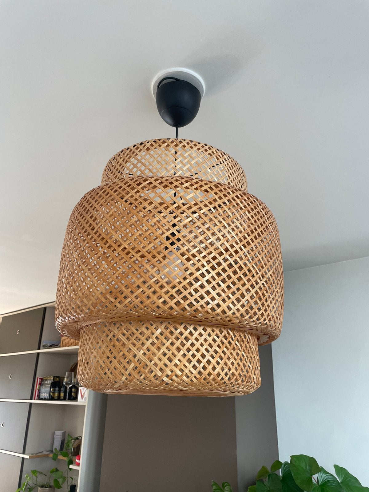 IKEA rieten lamp - Hanglamp bamboe, Ophalen, Zo goed als nieuw, Overige materialen, 50 tot 75 cm