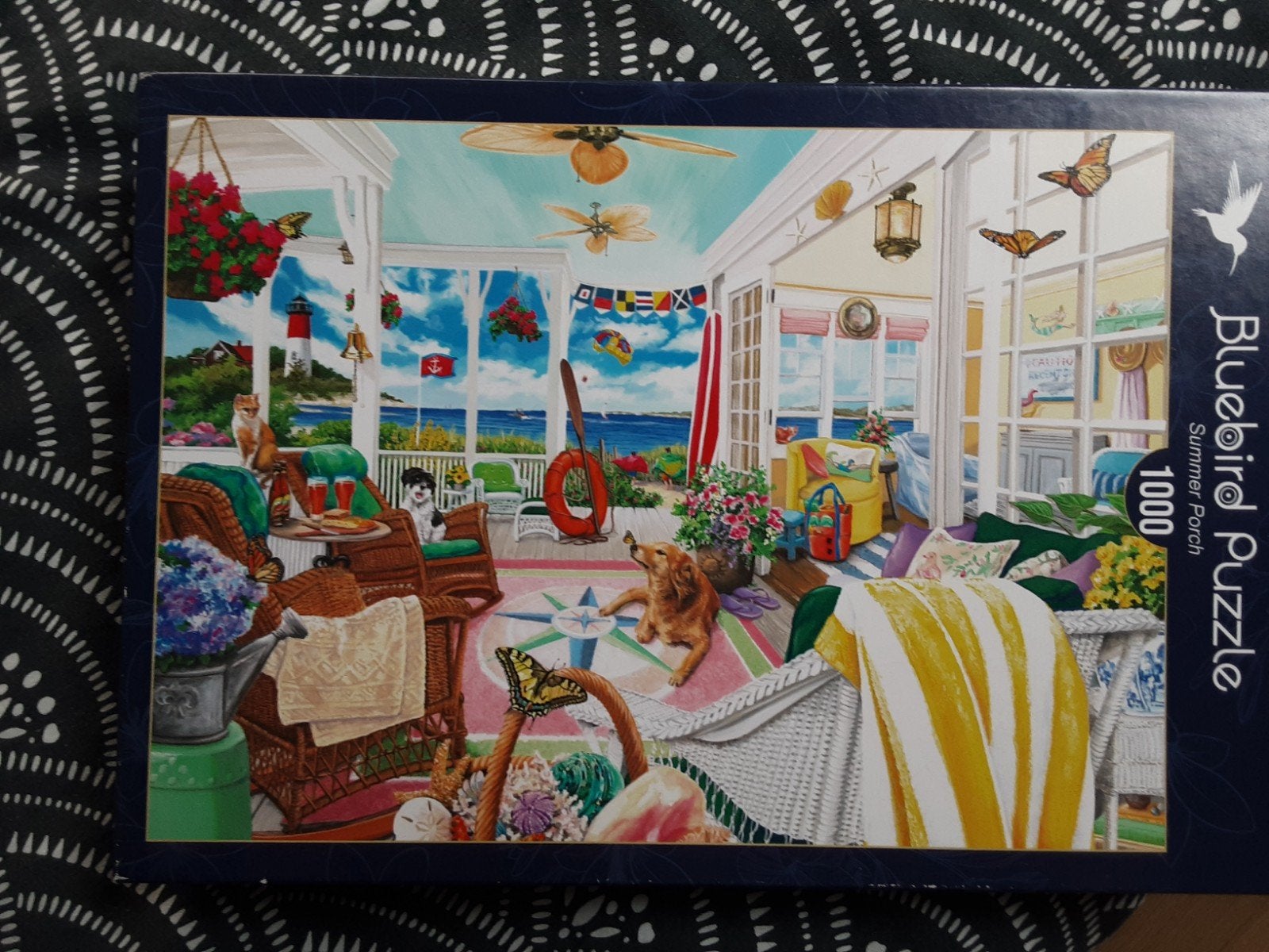 Bluebird Puzzel Zomer Veranda 1000 stukjes, Ophalen of Verzenden, 500 t/m 1500 stukjes, Gebruikt, Legpuzzel