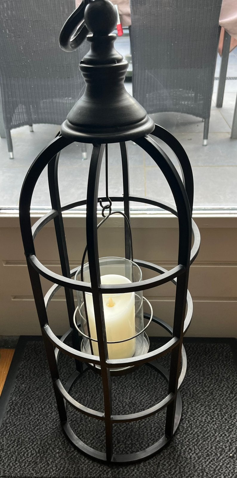 90 cm Hoge Prachtige Metalen Hang of Staand Windlicht, Ophalen of Verzenden, Nieuw, Kandelaar