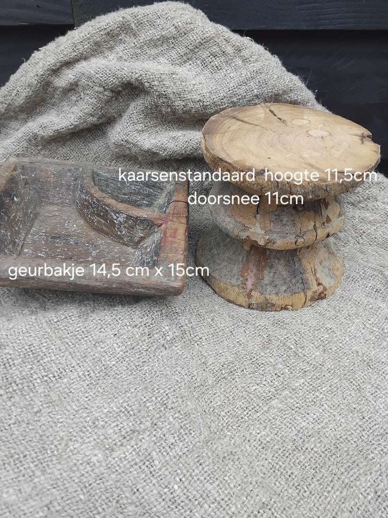 Houten geurbakje met kandelaar, Ophalen of Verzenden, Zo goed als nieuw, One size fits all