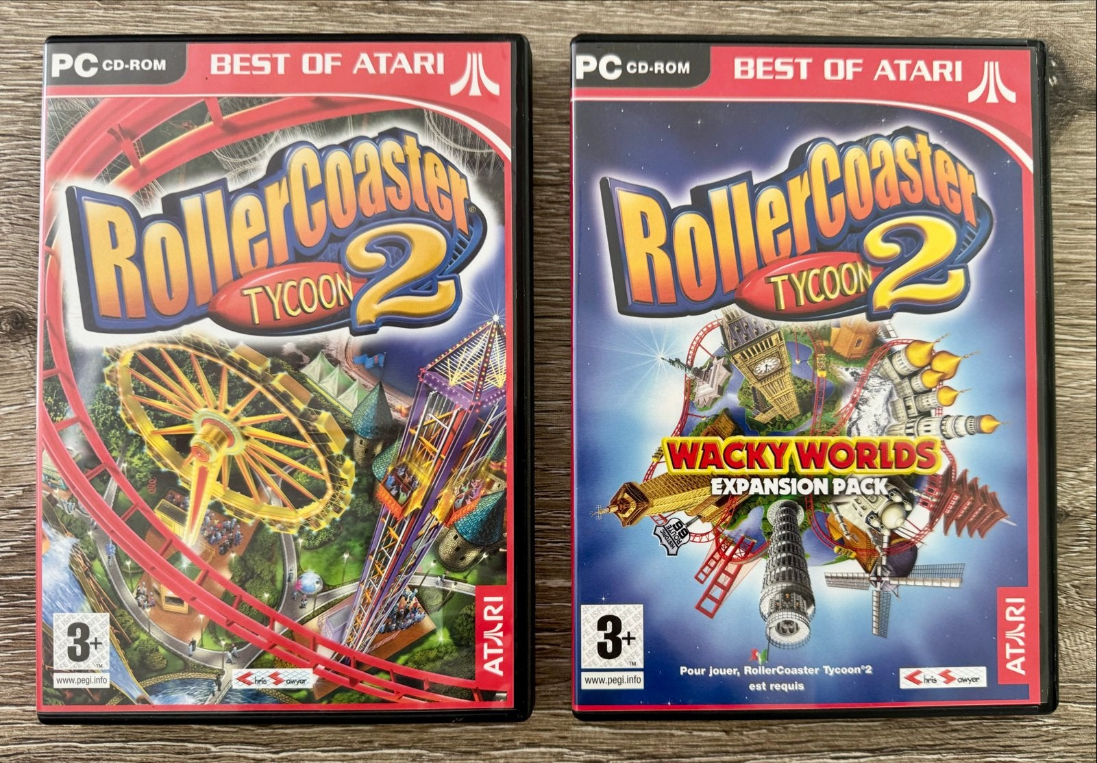 RollerCoaster Tycoon 2 + Wacky Worlds (PC CD-ROM), Gebruikt, 1 speler, Ophalen of Verzenden, Vanaf 3 jaar