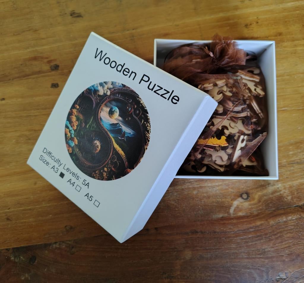 Houten puzzel, Hobby en Vrije tijd, Denksport en Puzzels, Ophalen of Verzenden, Minder dan 500 stukjes, Zo goed als nieuw, Legpuzzel