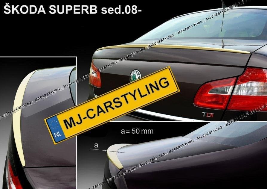 Skoda Superb \'08 - Achterklep spoiler II, Ophalen of Verzenden, MJ-Carstyling, Info@mj-carstyling.net, Sibeliusstraat 81 5011JH Tilburg