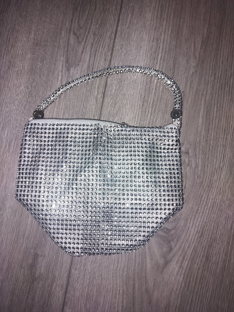 Glitter tasje, Ophalen, Nieuw, Grijs, Avondtasje