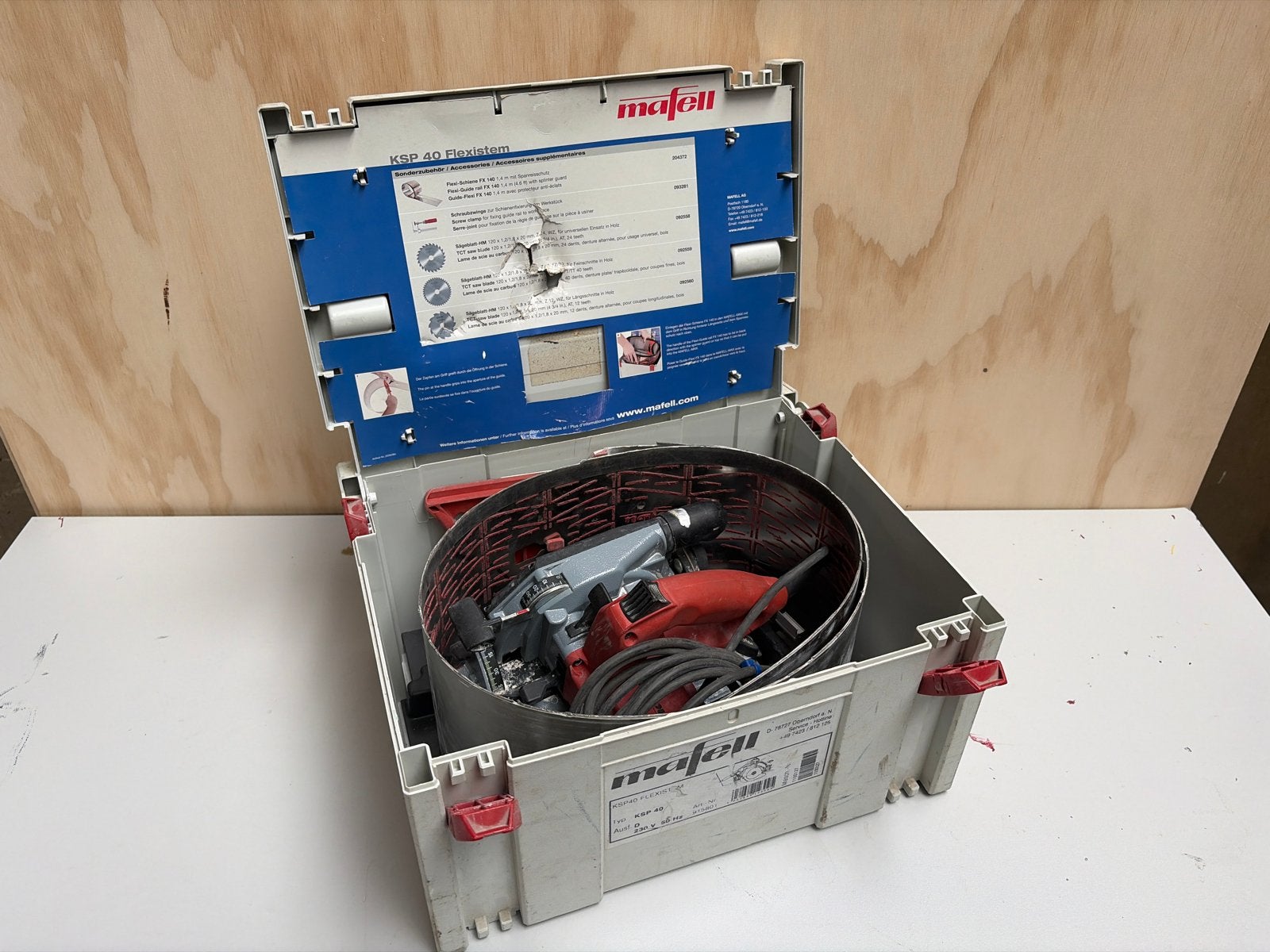 Mafell KSP 40 Flexistem invalzaag in koffer, Ophalen, Gebruikt, Invalzaag, 600 tot 1200 watt