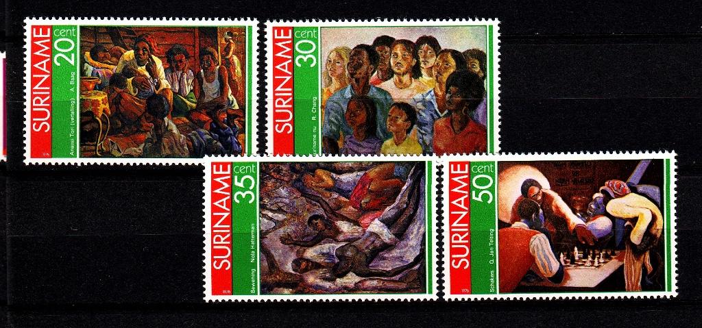 TSSKavel 260021 Suriname republiek schilders PF minr 732-735, Ophalen, Postfris