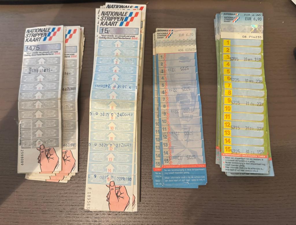 Strippenkaart/strippenkaarten - voor verzamelaars, Verzamelen, Spoorwegen en Tramwegen, Ophalen of Verzenden, Zo goed als nieuw