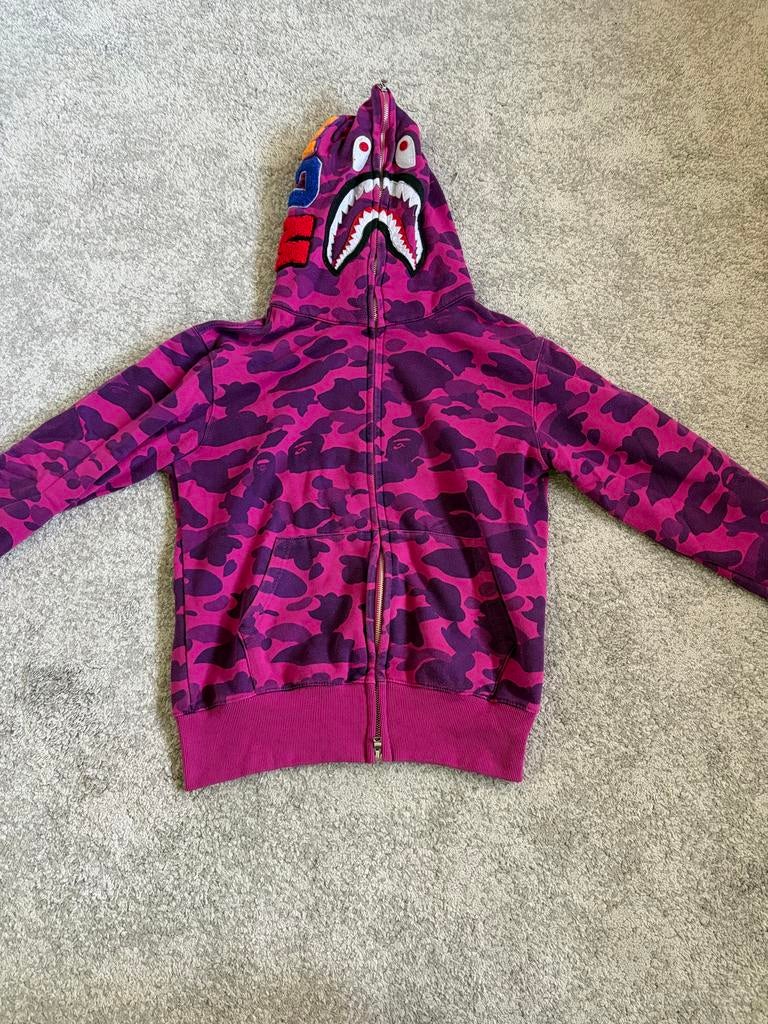 BAPE Shark Hoodie Paars Camo - Zo goed als nieuw, Ophalen of Verzenden, Zo goed als nieuw, Jongen of Meisje