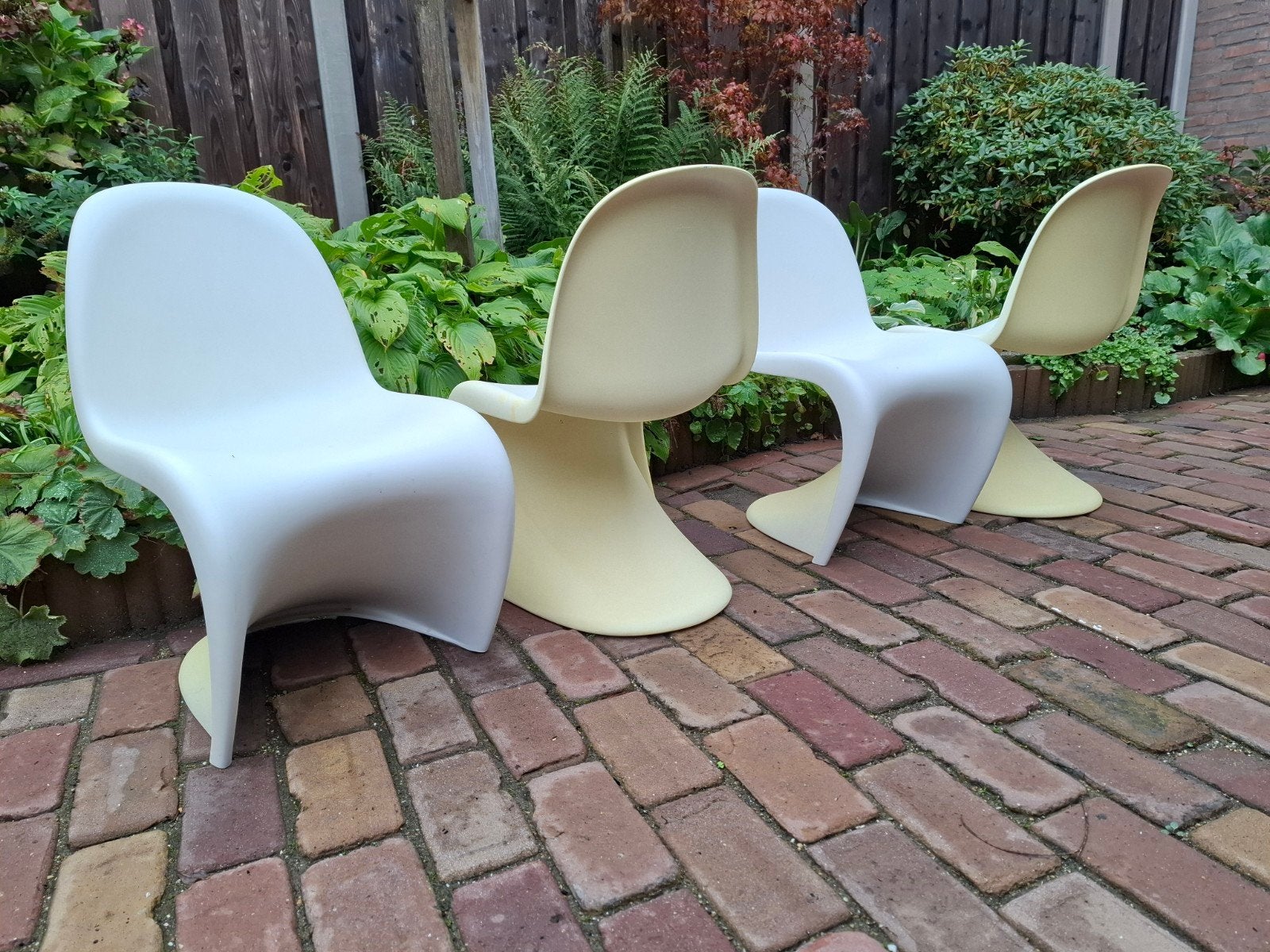 4 x Vintage design Verner Panton Vitra S vorm kinderstoelen, Ophalen
