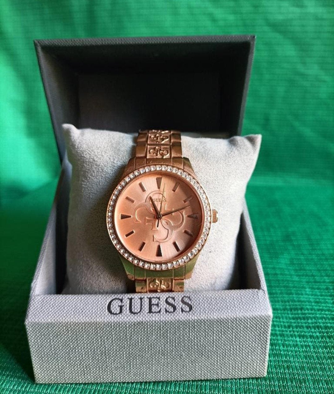 Guess Dames Horloge Roségoud met Strass, Sieraden, Tassen en Uiterlijk, Horloges | Dames, Staal, Staal, Guess, Polshorloge
