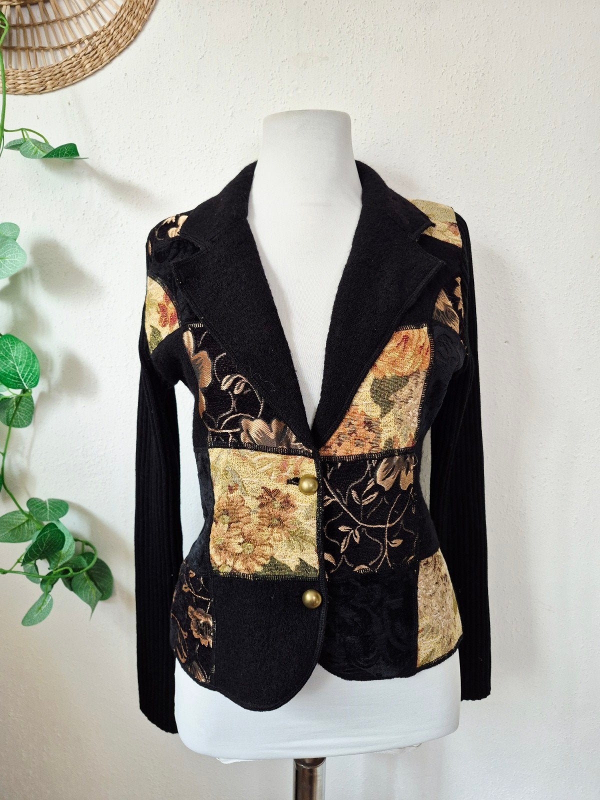 Vintage wolmix whimsigoth blazer S, Ophalen of Verzenden, Zo goed als nieuw, Vintage, Jasje