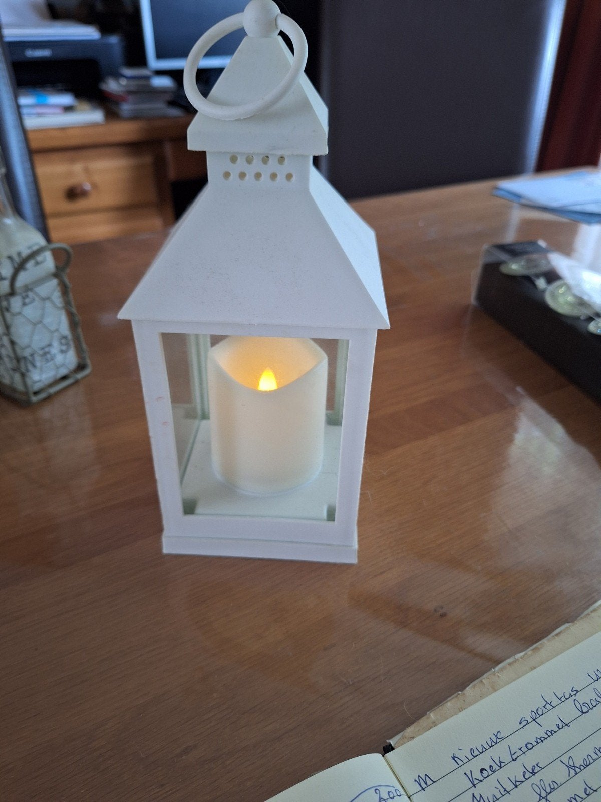 Windlicht met nep kaars, Ophalen of Verzenden, Netvoeding, Minder dan 50 watt, Wandlamp