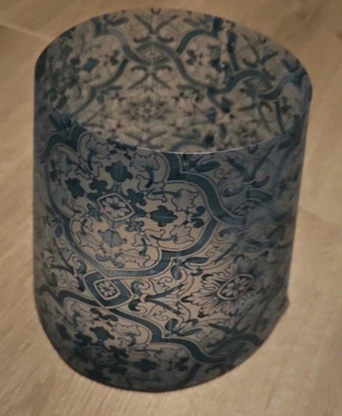 Nieuwe Fatboy lampenkap met blauw/wit patroon, Rond, Nieuw, Ophalen of Verzenden, Textiel