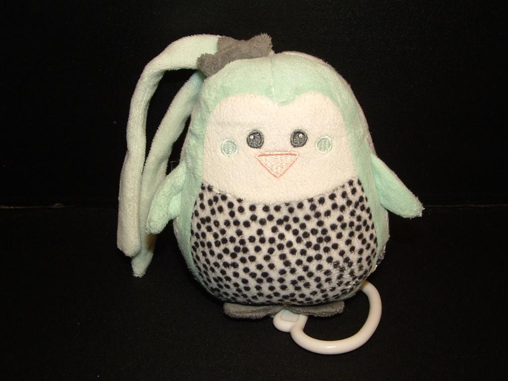 TIAMO PINGUIN MUZIEKDOOS VOGEL VELOURS MINTGROEN, Verzenden, Nieuw, Overige typen