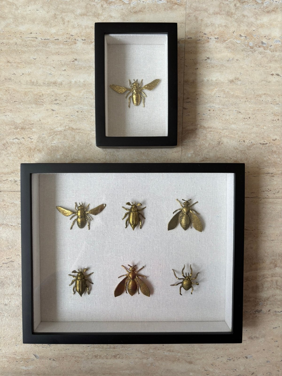 HK Living Brass Insecten in Lijst, Huis en Inrichting, Woonaccessoires | Wanddecoraties, Ophalen of Verzenden, Zo goed als nieuw
