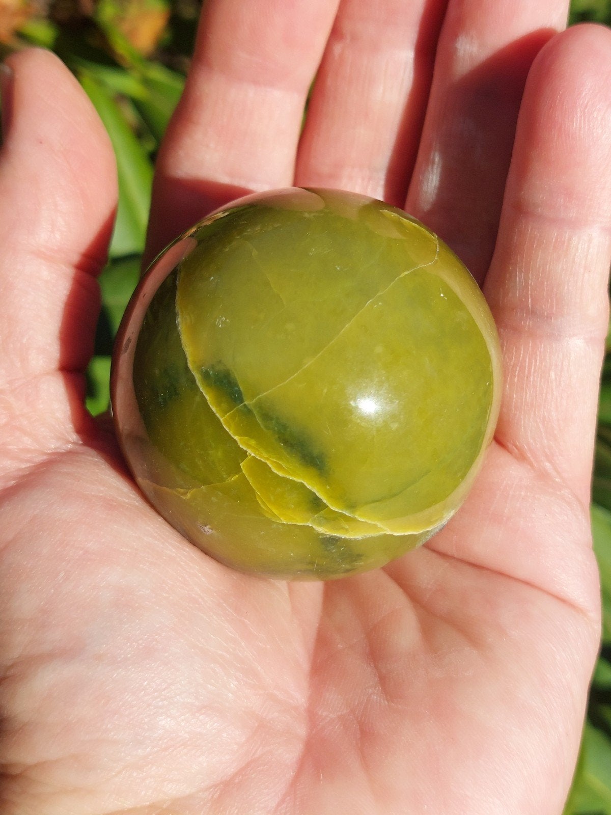 Groene Serpentijn bol 5 cm, Ophalen of Verzenden