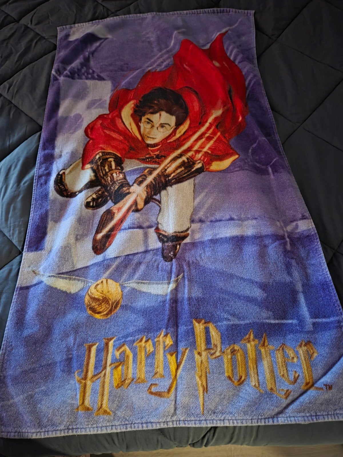 Harry Potter Strandlaken - Zwevende Harry met Gouden Snaai, Verzamelen, Ophalen of Verzenden, Gebruikt, Gebruiksvoorwerp