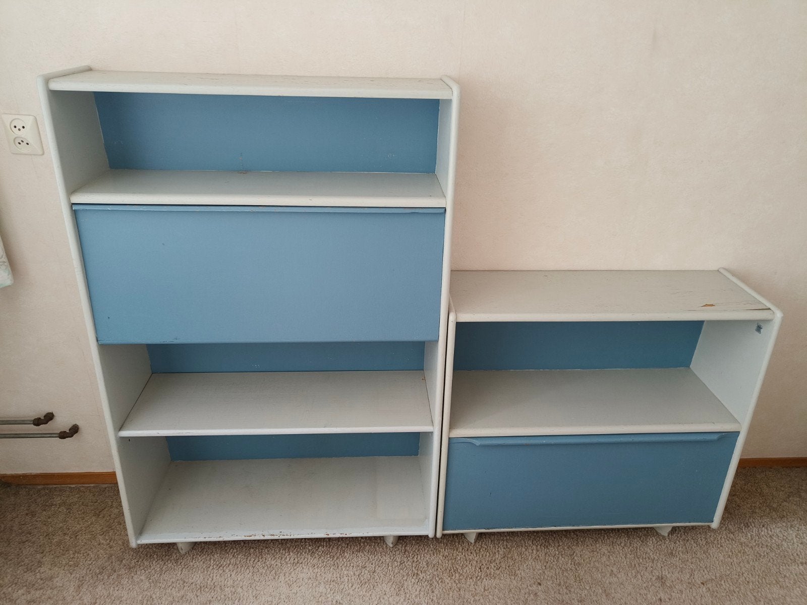 Pastoe geschilderde secretaire en lage klepkast, Ophalen, Gebruikt, Vintage, Mid-century modern