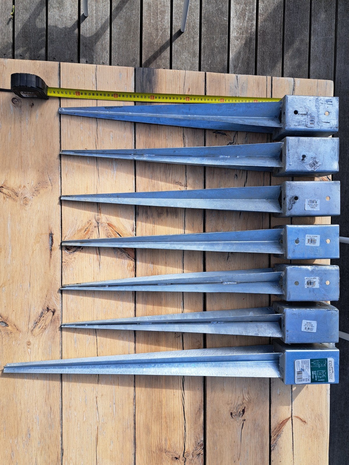Nieuwe paalpunthouders (7 stuks) - 9x9 cm, Ophalen, Nieuw, Minder dan 180 cm, Palen