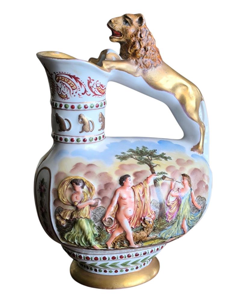 Antiek porselein Capodimonte kan, Ophalen of Verzenden