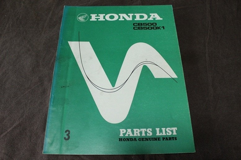 Honda CB500 CB500K1 1973 motorcycle parts list CB500 Four, Motoren, Ophalen of Verzenden, Honda