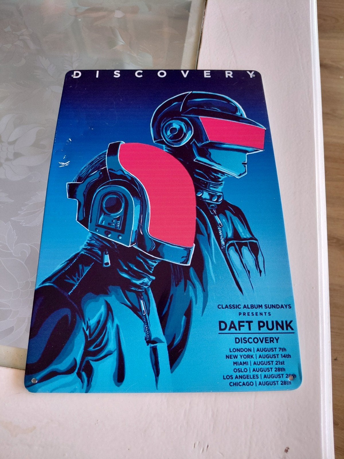 Uniek Daft Punk Metalen Bord – Discovery (Tim Doyle), Ophalen of Verzenden, Gebruikt, Poster, Artwork of Schilderij