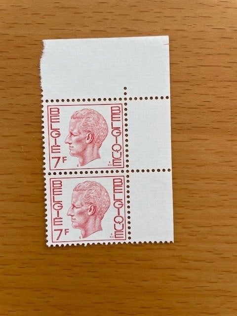 2x 1971 Koning Boudewijn 7 fr., Koninklijk huis, Ophalen of Verzenden, Postfris, Postfris