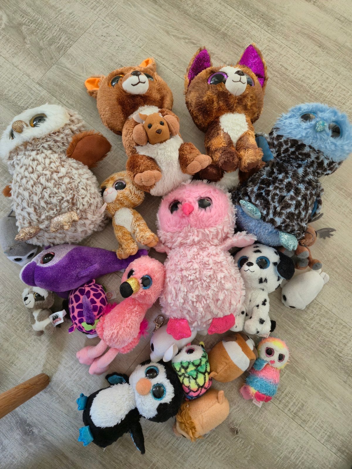 Collectie (veelal) Ty knuffels: o.a. kangoeroe, uil, vos, do, Kinderen en Baby's, Ophalen of Verzenden, Overige typen