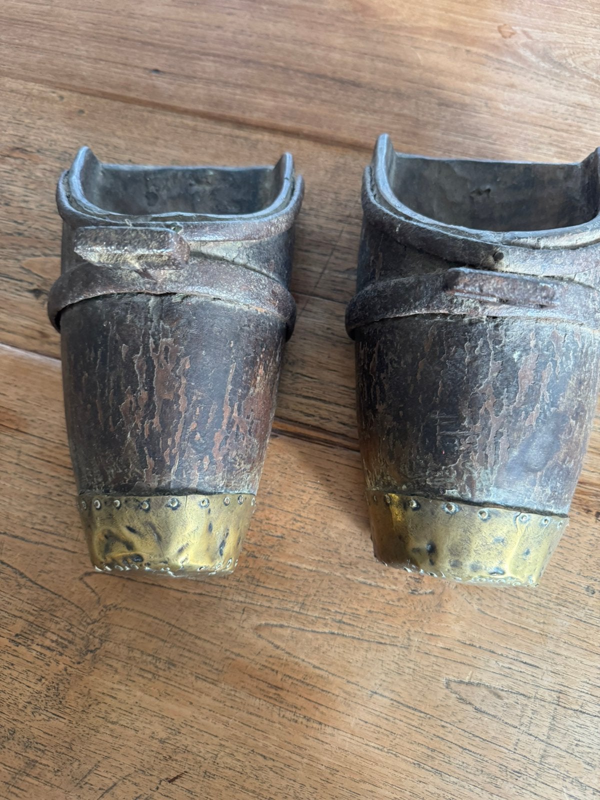 Antieke stijgbeugel met messing, Antiek en Kunst, Ophalen of Verzenden, Brons
