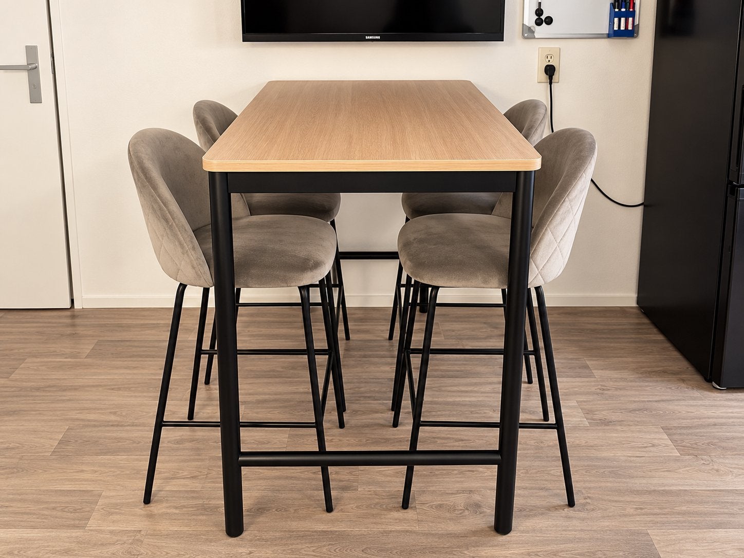 Eetkamerset met 4 stoelen, Ophalen, 100 tot 150 cm, 50 tot 100 cm, Zo goed als nieuw