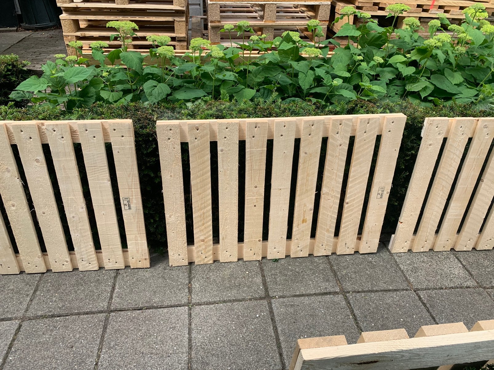 Stevige Houten Tuinhekjes 92x64cm, Tuin en Terras, Ophalen, Met poort, Zo goed als nieuw, Tuinhek