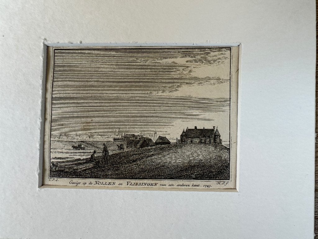 1743 Gezicht op de Nollen - vlissingen/ Zeeland P0850-05, Ophalen of Verzenden, Ets, 1700 - 1799