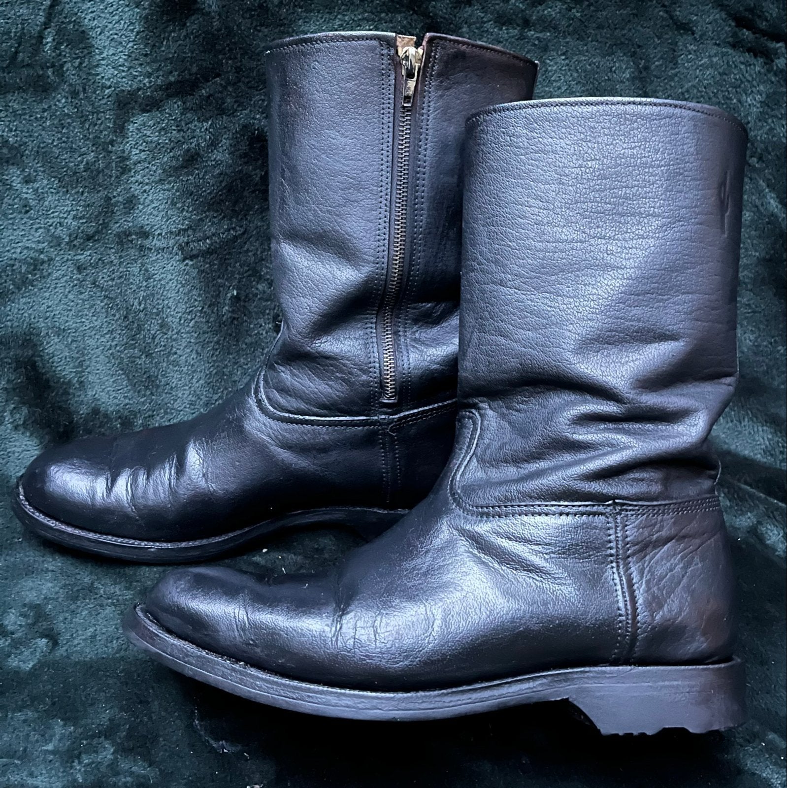 Stoere zwarte herenlaarzen maat 42 laarzen heren hoog model, Ophalen of Verzenden, Gedragen, Zwart, Boots
