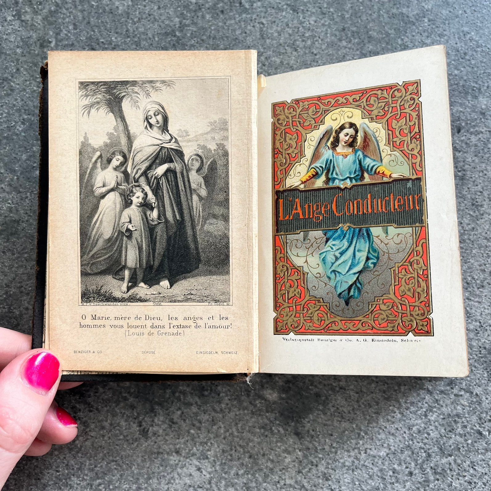Antiek Gebedenboek L'Ange Conducteur Benziger Co Einsiedeln, Ophalen of Verzenden